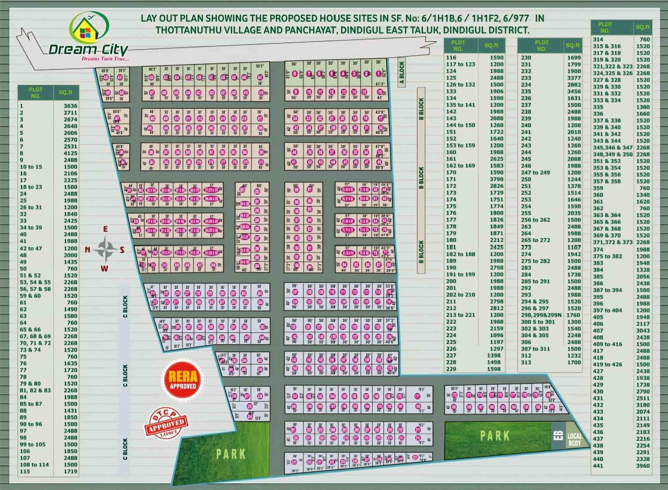 DTCP & RERA  Approved Plots